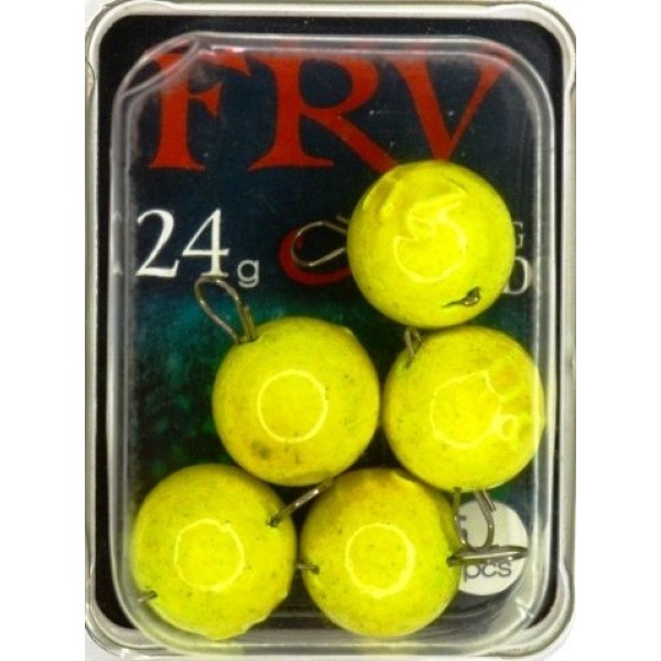 Грузило для ловли рыбы, ушастое, разборное, 5шт/уп, цвет Lime, 24г